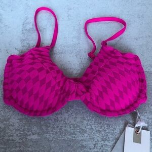 Good American Hawaiian Pink Underwire Bikini Top XS
